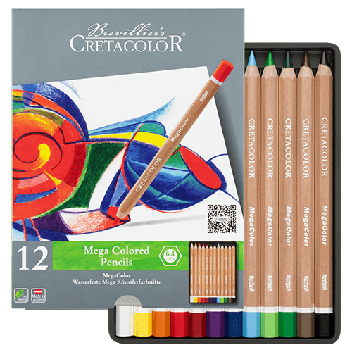 12 STK Künstlerstife Cretacolor Megacolor Farbstifte Extra dick für große Flächen 